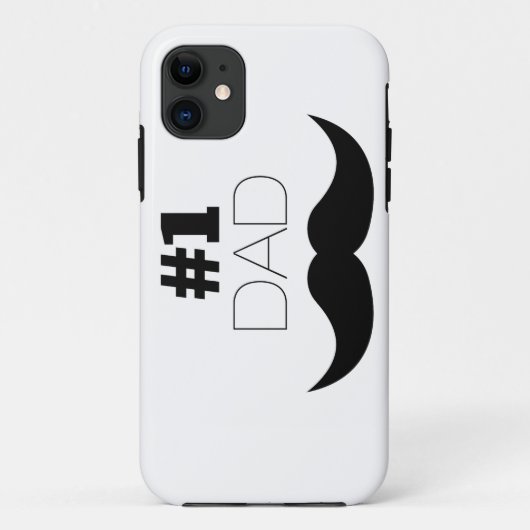 Coques Case-Mate iPhone #1 Papa Mustache noire - Numéro Un (Dos)
