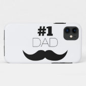 Coques Case-Mate iPhone #1 Papa Mustache noire - Numéro Un (Dos (Horizontal))