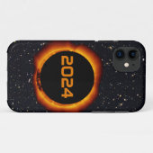 Coques Case-Mate iPhone 2024 Éclipse solaire totale Date Ciel étoilé (Dos (Horizontal))