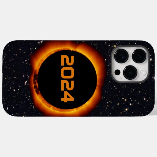 Coques Case-Mate iPhone 2024 Éclipse solaire totale Date Ciel étoilé (Verso (horizontal))