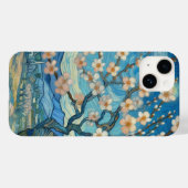 Coques Case-Mate iPhone 21e Anniversaire crème bleu fleur amande (Verso (horizontal))