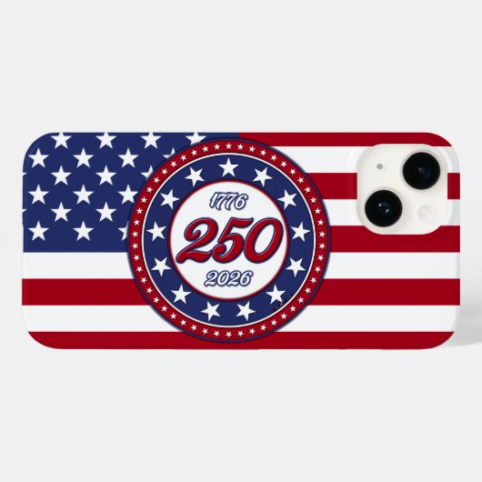 Coques Case-Mate iPhone 250e anniversaire d'Amérique avec le drapeau des É (Verso (horizontal))