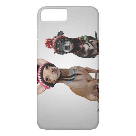 Coques Case-Mate iPhone 2 chiens avec les casquettes drôles (Dos)