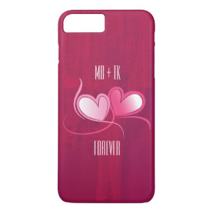 Etui iPhone Case-Mate 2 Cœurs Personnalisés sur Fond Rose Fuschia