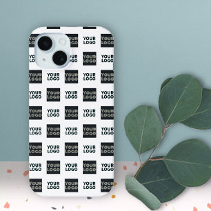 Coque Pour iPhone 15 2 Logos Simples Logos Répétitifs   Blanc