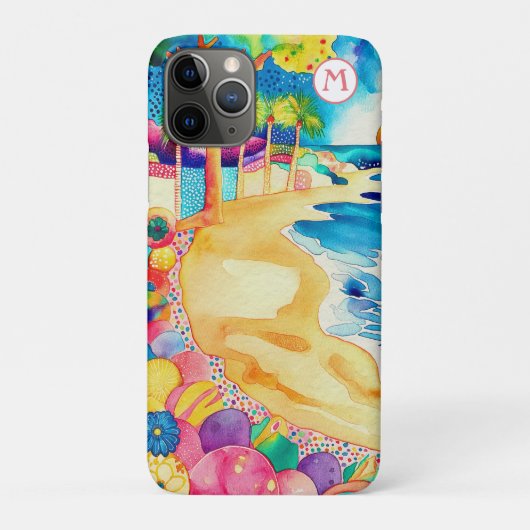 Coques Case-Mate iPhone *~* 3 Aquarelle Mer Plage Sable Parapluie (Dos)