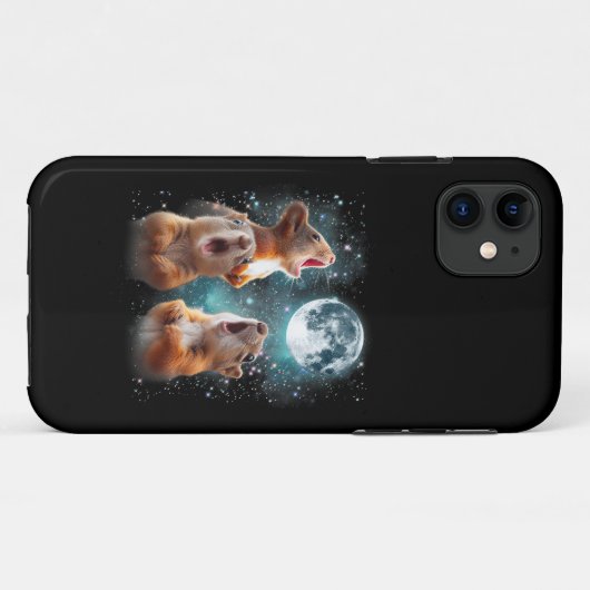 Coques Case-Mate iPhone 3 Écureuil Lune hurlant tête écureuil drôle (Dos (Horizontal))
