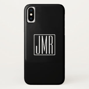 Case-Mate iPhone Case 3 Initiales Monogramme Noir & Blanc (ou couleur