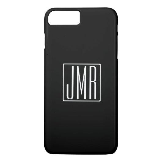 Coques Case-Mate iPhone 3 Initiales Monogramme | Noir et blanc (ou couleur (Dos)