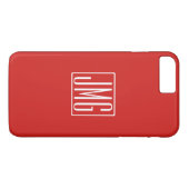 Coques Case-Mate iPhone 3 Initiales Monogramme | Rouge & Blanc (ou couleur (Dos (Horizontal))