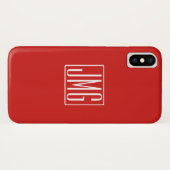 Coques Case-Mate iPhone 3 Initiales Monogramme | Rouge et blanc (ou couleu (Dos (Horizontal))