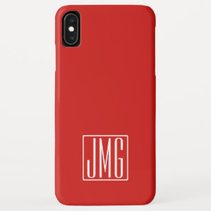 Case-Mate iPhone Case 3 Initiales Monogramme Rouge et blanc (ou couleu