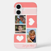 Coques Case-Mate iPhone 3 photo collage amour maman coeur moderne mignonne (Verso)