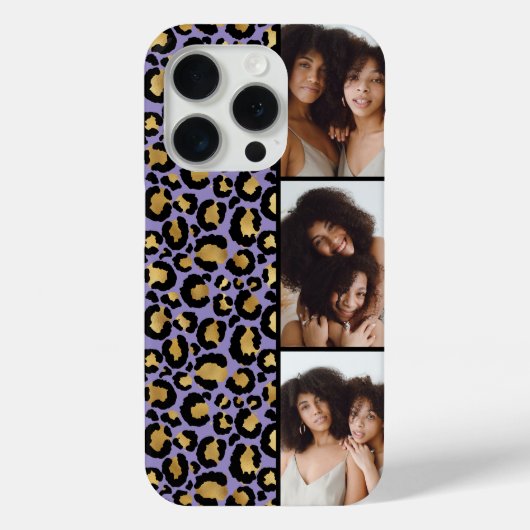 Coques Case-Mate iPhone 3 Photo Imprimé Léopard Violet Et Or (Verso)
