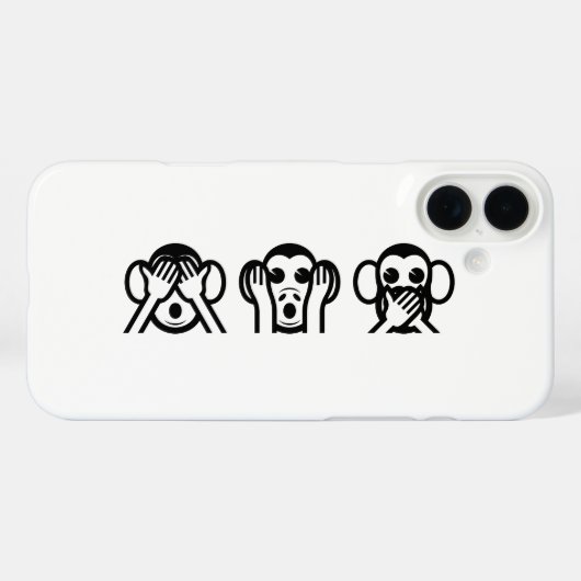 Coques Case-Mate iPhone 3 Singes Sages Emoji (Verso (horizontal))