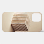 Coques Case-Mate iPhone 3D Abstract Spheres Cube - Minimalist Beige Phone (Verso (horizontal))