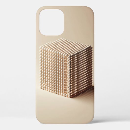 Coques Case-Mate iPhone 3D Abstract Spheres Cube - Minimalist Beige Phone (Verso)