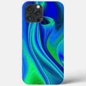Coques Case-Mate iPhone 3D Abstrait en bleu vert violet (Verso)