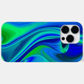 Coques Case-Mate iPhone 3D Abstrait en bleu vert violet (Verso (horizontal))