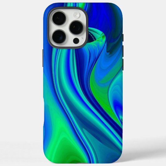 Coques Case-Mate iPhone 3D Abstrait en bleu vert violet (Verso)