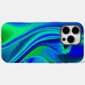 Coques Case-Mate iPhone 3D Abstrait en bleu vert violet (Verso (horizontal))