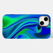 Coques Case-Mate iPhone 3D Abstrait en bleu vert violet (Verso (horizontal))