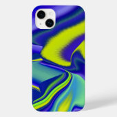 Coques Case-Mate iPhone 3D Abstrait en bleu vert violet (Verso)