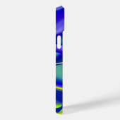Coques Case-Mate iPhone 3D Abstrait en bleu vert violet (Verso / Droite)