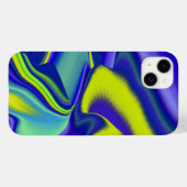 Coques Case-Mate iPhone 3D Abstrait en bleu vert violet (Verso (horizontal))