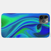 Coques Case-Mate iPhone 3D Abstrait en bleu vert violet (Dos (Horizontal))
