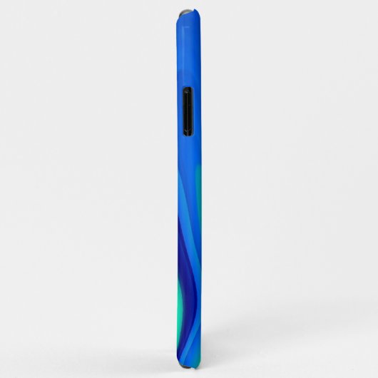 Coques Case-Mate iPhone 3D Abstrait en bleu vert violet (Dos/Droite)