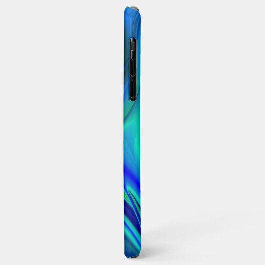 Coques Case-Mate iPhone 3D Abstrait en bleu vert violet (Dos/Gauche)