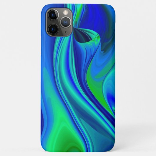 Coques Case-Mate iPhone 3D Abstrait en bleu vert violet (Dos)