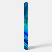 Coques Case-Mate iPhone 3D Abstrait en bleu vert violet (Verso / Gauche)