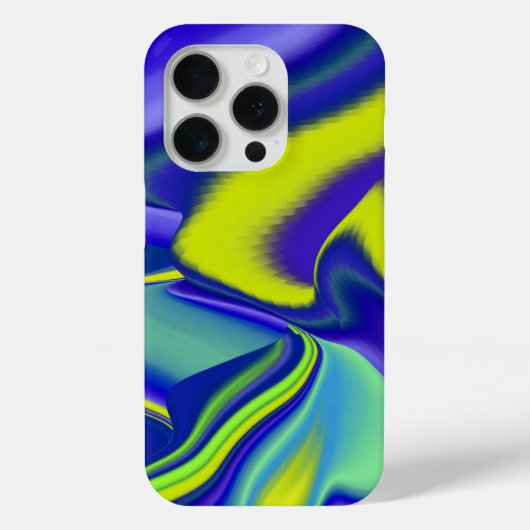 Coques Case-Mate iPhone 3D Abstrait en bleu vert violet (Verso)