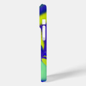 Coques Case-Mate iPhone 3D Abstrait en bleu vert violet (Verso / Gauche)