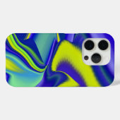Coques Case-Mate iPhone 3D Abstrait en bleu vert violet (Verso (horizontal))