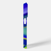 Coques Case-Mate iPhone 3D Abstrait en bleu vert violet (Verso / Droite)