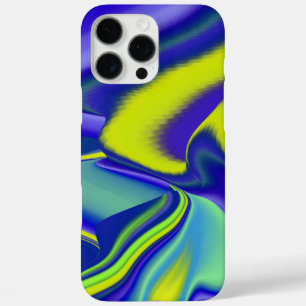 Coques iPhone 16 Pro Max 3D Abstrait en bleu vert violet