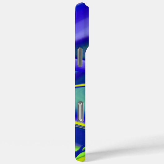 Coques Case-Mate iPhone 3D Abstrait en bleu vert violet (Verso / Droite)