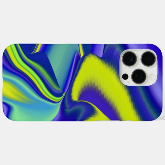 Coques Case-Mate iPhone 3D Abstrait en bleu vert violet (Verso (horizontal))