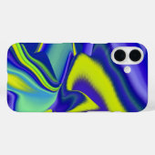 Coques Case-Mate iPhone 3D Abstrait en bleu vert violet (Verso (horizontal))