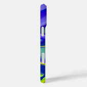 Coques Case-Mate iPhone 3D Abstrait en bleu vert violet (Verso / Droite)