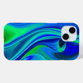 Coques Case-Mate iPhone 3D Abstrait en bleu vert violet (Verso (horizontal))