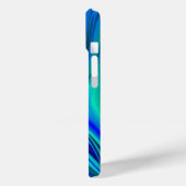 Coques Case-Mate iPhone 3D Abstrait en bleu vert violet (Verso / Gauche)