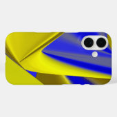 Coques Case-Mate iPhone 3D Abstrait en or jaune bleu vert (Verso (horizontal))