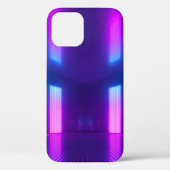 Coques Case-Mate iPhone 3d, bleu rose violet néon abstrait arrière - plan, (Verso)