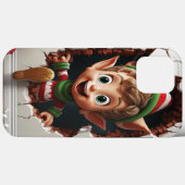 Coques Case-Mate iPhone 3d Drôle mignon elf de Noël (Verso (horizontal))