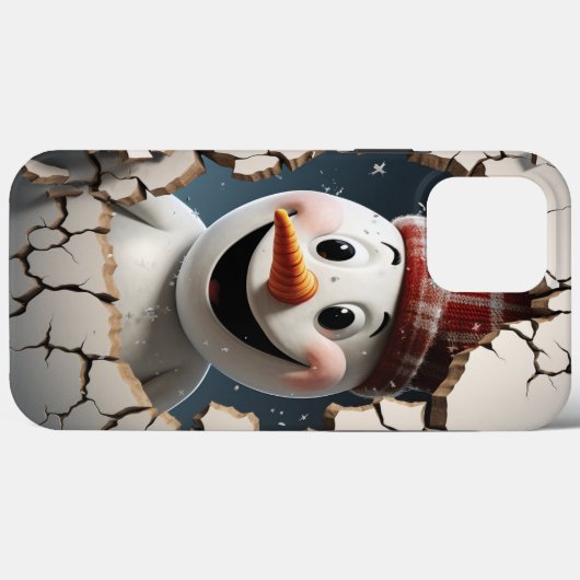 Coques Case-Mate iPhone 3d Funny Snowman noël (Verso (horizontal))