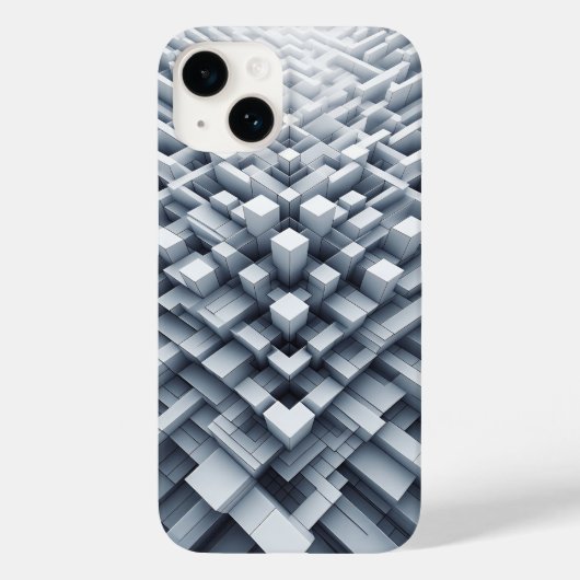 Coques Case-Mate iPhone 3D White Geometric Block Phone Case Abstract Cube (Verso)